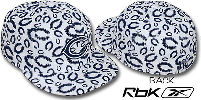 Bears 'TEAM-FLOCKING ALL-OVER' White Fitted Hat by Reebok