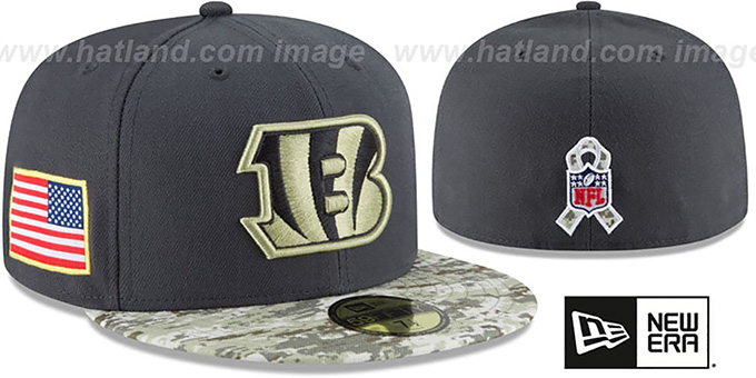 Bengals '2016 SALUTE-TO-SERVICE' Grey-Desert Fitted Hat by New Era