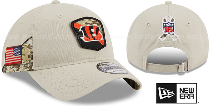 Bengals '2023 SALUTE-TO-SERVICE STRAPBACK' Stone Hat by New Era