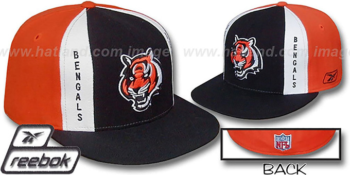 Bengals 'AJD PINWHEEL' Black-Orange Fitted Hat by Reebok