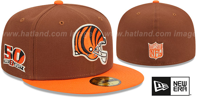 Bengals 'HARVEST SIDE-PATCH' Brown-Orange Fitted Hat by New Era