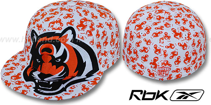 Bengals 'SUPERSIZE FLOCKING' White Fitted Hat by Reebok