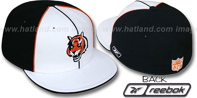 Bengals 'TRI-PIPING PINWHEEL' White-Black Fitted Hat by Reebok