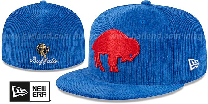 Bills 'LETTERMAN PIN CORDUROY' Royal Fitted Hat by New Era