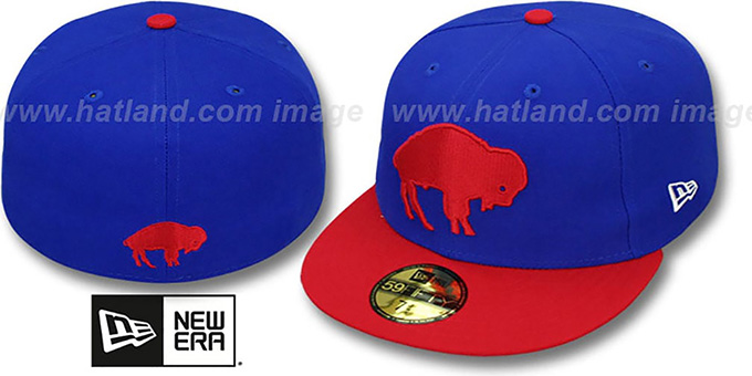 Bills 'NFL 2T THROWBACK TEAM-BASIC' Royal-Red Fitted Hat by New Era