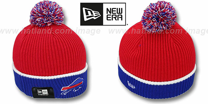 Bills 'NFL FIRESIDE' Red-Royal Knit Beanie Hat by New Era