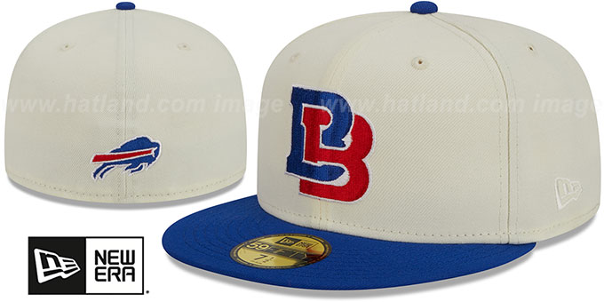 Bills 'NFL LIGATURE' White-Royal Fitted Hat by New Era