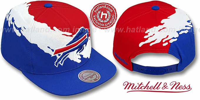 Bills 'PAINTBRUSH SNAPBACK' Red-White-Royal Hat by Mitchell and Ness