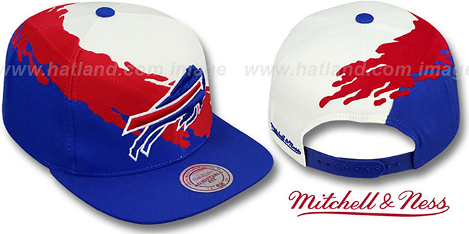 Bills 'PAINTBRUSH SNAPBACK' White-Red-Royal Hat by Mitchell and Ness