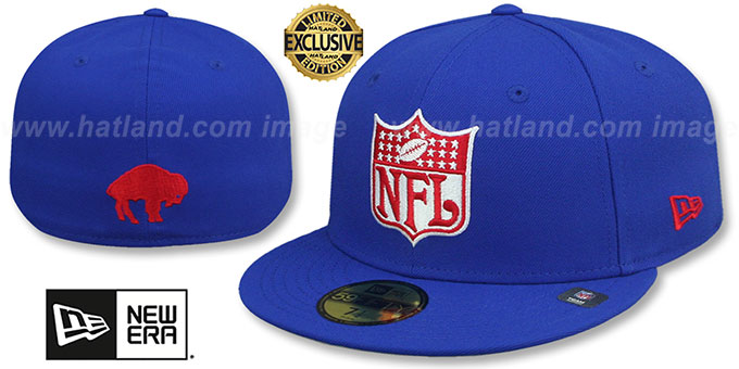 Bills 'THROWBACK NFL SHIELD-BASIC' Royal Fitted Hat by New Era