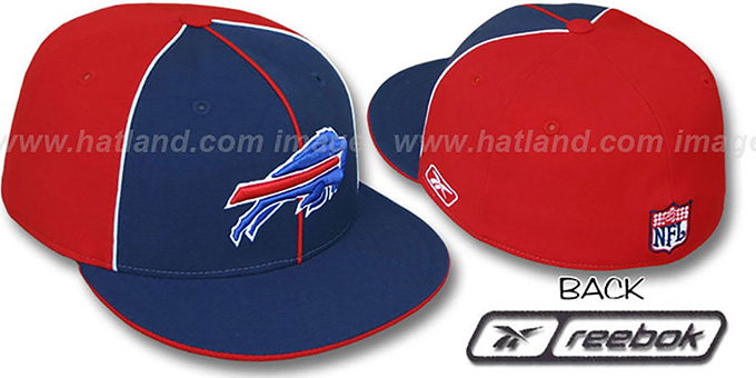 Bills 'TRI PIPING PINWHEEL' Navy Red Fitted Hat by Reebok