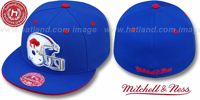 Bills 'XL-HELMET' Royal Fitted Hat by Mitchell and Ness