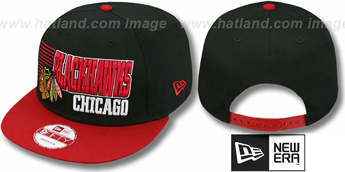 Blackhawks '2T BORDERLINE SNAPBACK' Black-Red Hat by New Era