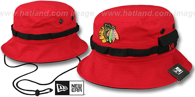 Blackhawks 'ADVENTURE' Red Bucket Hat by New Era