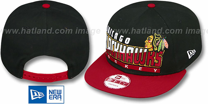 Blackhawks 'SLICE-N-DICE SNAPBACK' Black-Red Hat by New Era