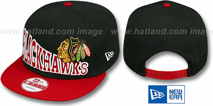 Blackhawks 'STOKED SNAPBACK' Black-Red Hat by New Era