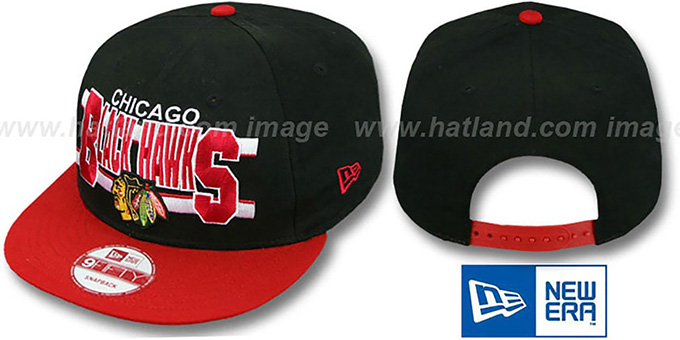 Blackhawks 'WORDSTRIPE SNAPBACK' Black-Red Hat by New Era