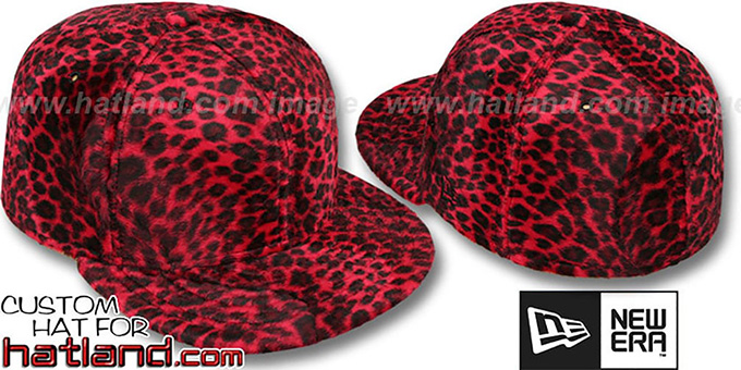 Blank 'CHEETAH PIMPIN-FUR' Red Fitted Hat by New Era