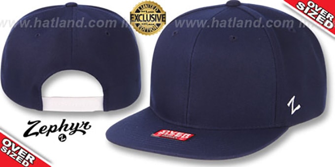 Blank 'OVER-SIZED SNAPBACK' Navy Hat by Zephyr