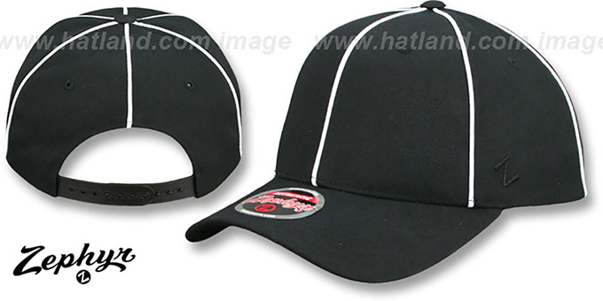 'Blank PIPING SNAPBACK' Black-White Piping Hat Zephyr