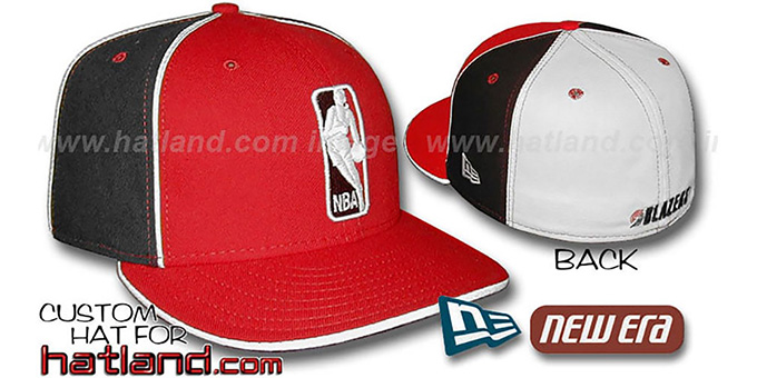 Blazers 'LOGOMAN-2' Red-Black-White Fitted Hat by New Era