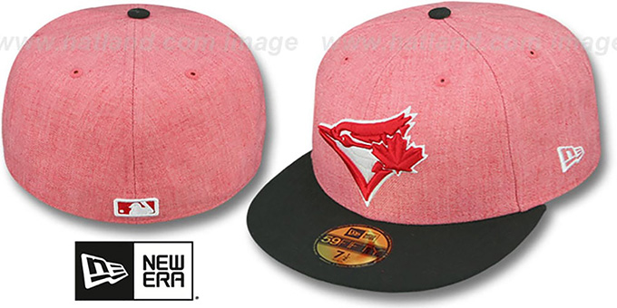 Blue Jays '2T-HEATHER' Red-Black Fitted Hat by New Era