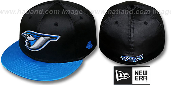 Blue Jays '2T SATIN CLASSIC' Black-Blue Fitted Hat by New Era