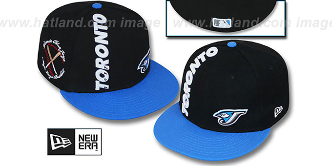 Blue Jays 'BEELINE' Black-Blue Fitted Hat by New Era