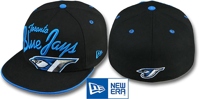 Blue Jays 'BIG-SCRIPT' Black Fitted Hat by New Era