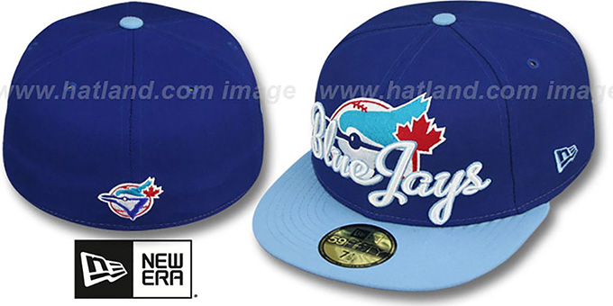 Blue Jays COOP 'SCRIPT-PUNCH' Royal-Sky Fitted Hat by New Era