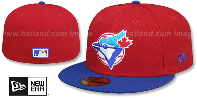 Blue Jays 'COOPERPACK' Red-Royal Fitted Hat by New Era