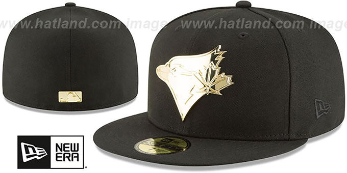 Blue Jays 'GOLDEN-BADGE' Black Fitted Hat by New Era