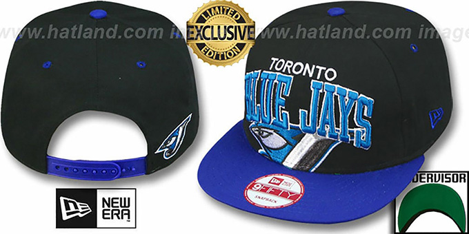 Blue Jays 'SUPER-LOGO ARCH SNAPBACK' Black-Royal Hat by New Era