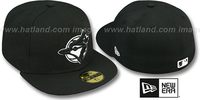 Blue Jays 'TEAM-BASIC ALTERNATE' Black-White Fitted Hat by New Era