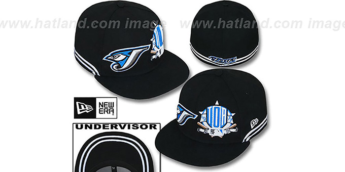 Blue Jays 'TWO-BIT' Black-White Fitted Hat by New Era