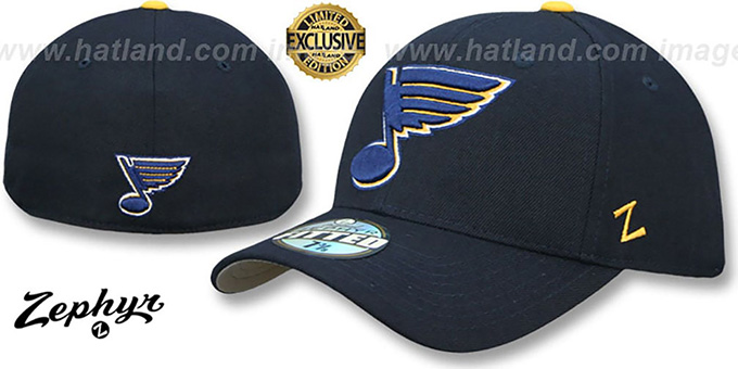 Blues 'SHOOTOUT' Navy Fitted Hat by Zephyr