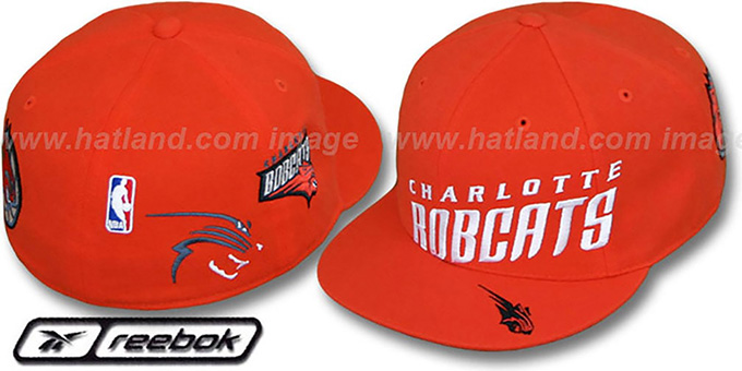 Bobcats 'ELEMENTS' Fitted Hat by Reebok - orange