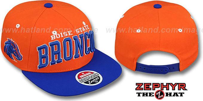 Boise State '2T SUPER-ARCH SNAPBACK' Orange-Royal Hat by Zephyr