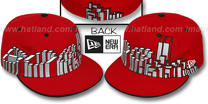 Boston 'BOS BLOCK CITY-SKYLINE' Red Fitted Hat by New Era