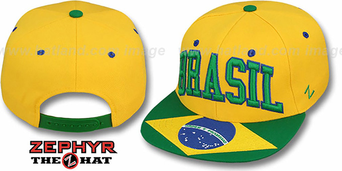 Brasil 'SUPERSTAR SNAPBACK' Gold Hat by Zephyr