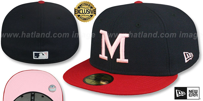 Braves 1965 'COOPERSTOWN PINK LOGO BOTTOM' Fitted Hat by New Era