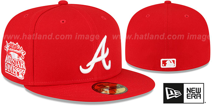 Braves 2000 'ASG SIDE-PATCH UP' Red-White Fitted Hat by New Era