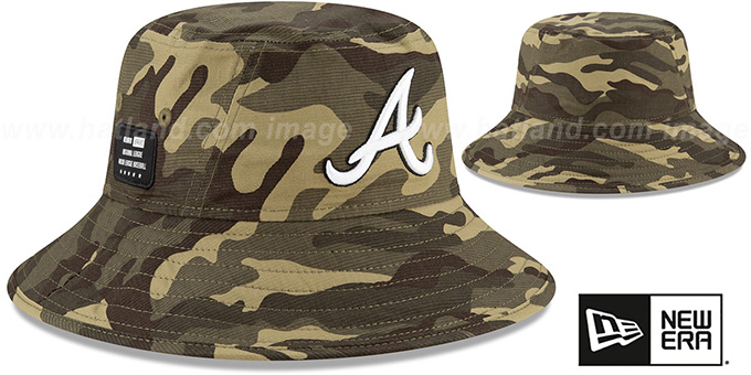 Braves 2021 ARMED FORCES 'STARS N STRIPES BUCKET' Hat by New Era