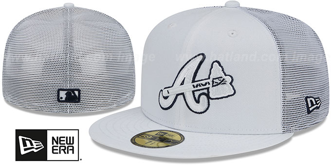 Braves 'BATTING PRACTICE TRUCKER' White Fitted Hat by New Era