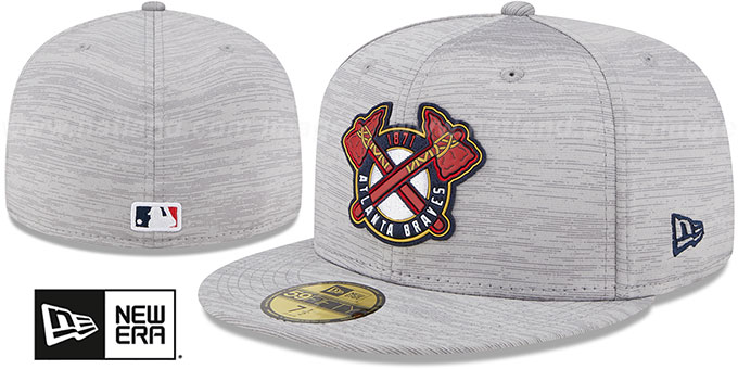 Braves '2023 CLUBHOUSE' Heather Grey Fitted Hat by New Era