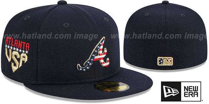 Braves 2023 'JULY 4TH STARS N STRIPES' Fitted Hat by New Era