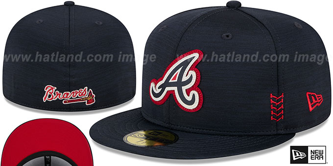 Braves '2024 ALTERNATE CLUBHOUSE' Heather Navy Fitted Hat by New Era