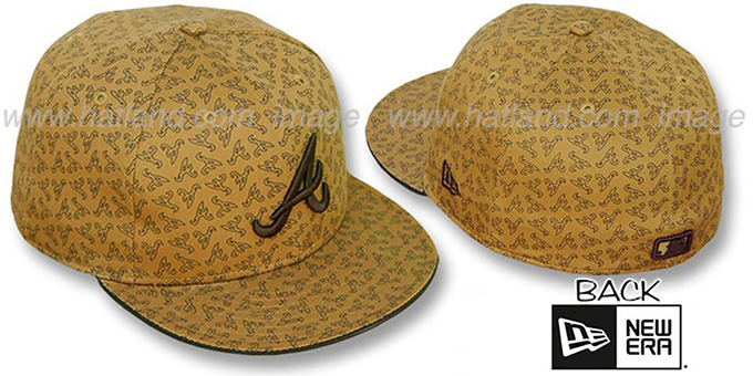 Braves A 'ALL-OVER FLOCKING' Wheat-Brown Fitted Hat by New Era