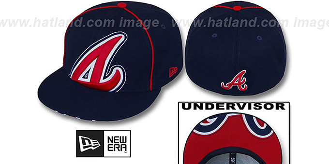 Braves 'BIG-UNDER' Navy Fitted Hat by New Era