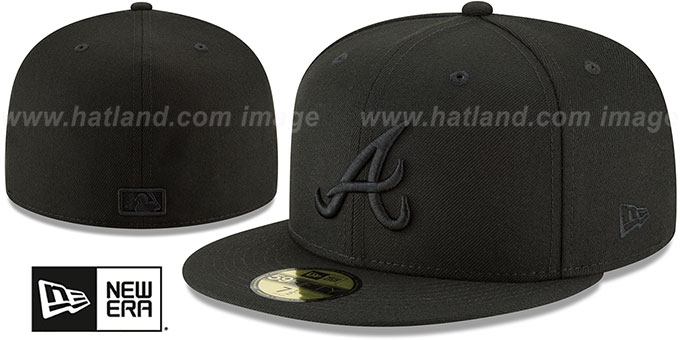 Braves 'BLACKOUT' Fitted Hat by New Era